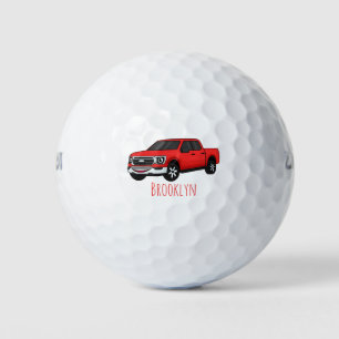 Pelotas De Golf Ilustracion de personalizado de camioneta roja