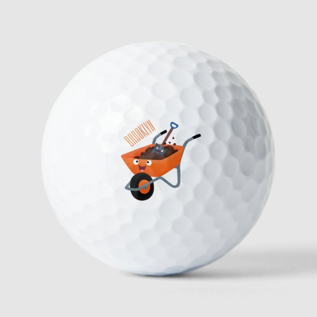 Pelotas De Golf Ilustracion de personalizado de carretilla naranja (Anverso)