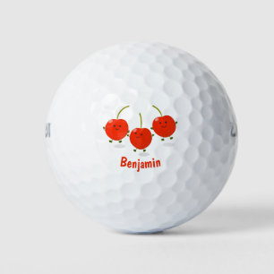 Pelotas De Golf Ilustracion de personalizado de cerezas rojas de s