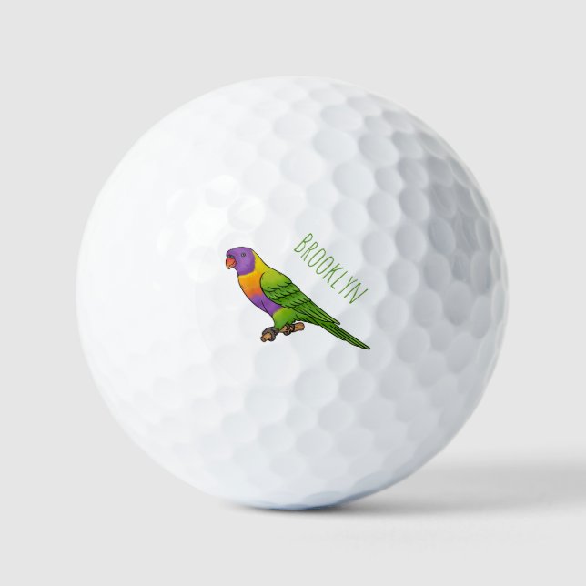 Pelotas De Golf Ilustracion de personalizado de cocodrilo arcoiris (Anverso)