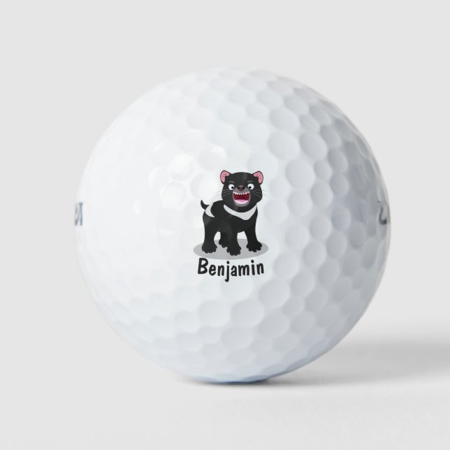 Pelotas De Golf Ilustracion de personalizado de demonio de Tasmani (Anverso)