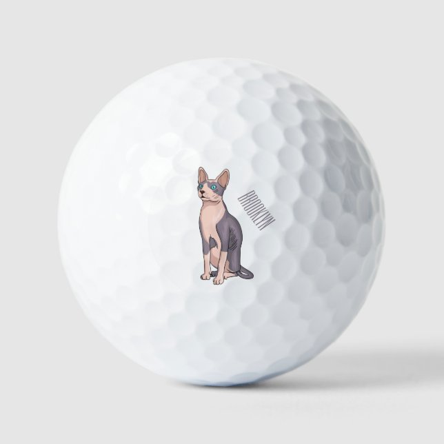 Pelotas De Golf Ilustracion de personalizado de gatos Sfinx (Anverso)