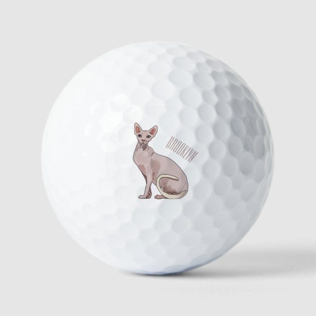 Pelotas De Golf Ilustracion de personalizado de gatos Sfinx (Anverso)