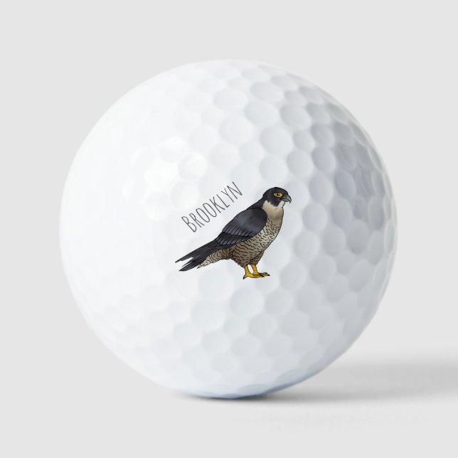 Pelotas De Golf Ilustracion de personalizado de halcón peregrino (Anverso)