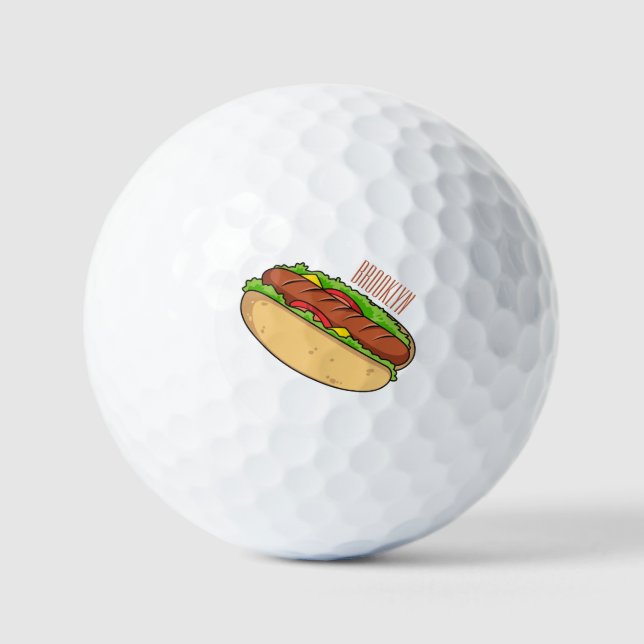 Pelotas De Golf Ilustracion de personalizado de hot dog (Anverso)