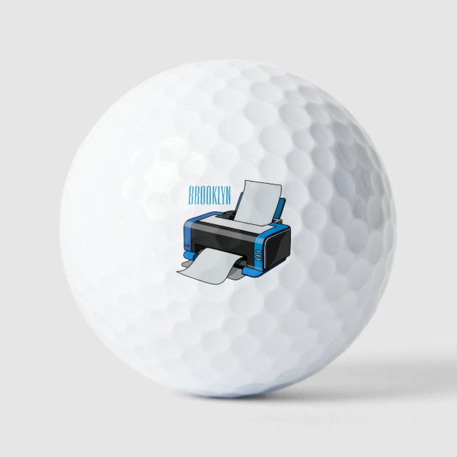 Pelotas De Golf Ilustracion de personalizado de impresora (Anverso)