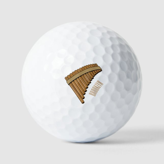 Pelotas De Golf Ilustracion de personalizado de la flauta de pan / (Anverso)