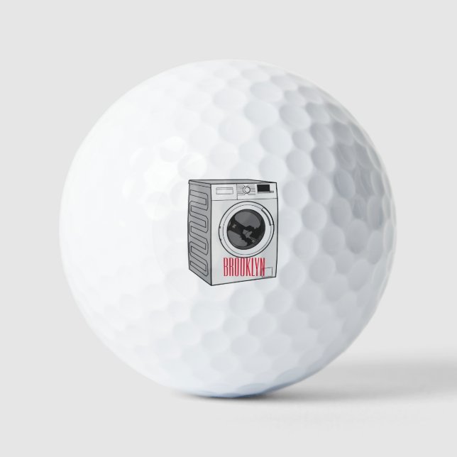 Pelotas De Golf Ilustracion de personalizado de lavadora (Anverso)