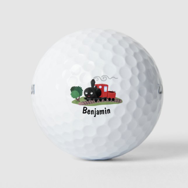 Pelotas De Golf Ilustracion de personalizado de locomotora de trac (Anverso)