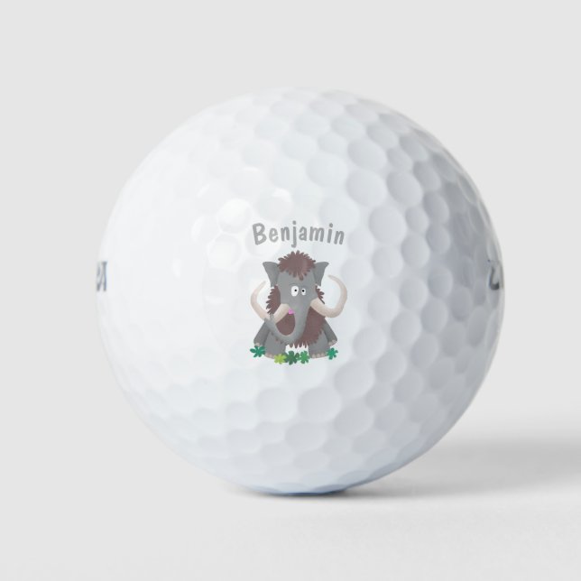 Pelotas De Golf Ilustracion de personalizado de mamut bobo gracios (Anverso)