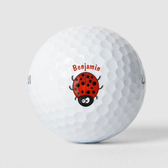 Pelotas De Golf Ilustracion de personalizado de mariquita roja fel (Anverso)