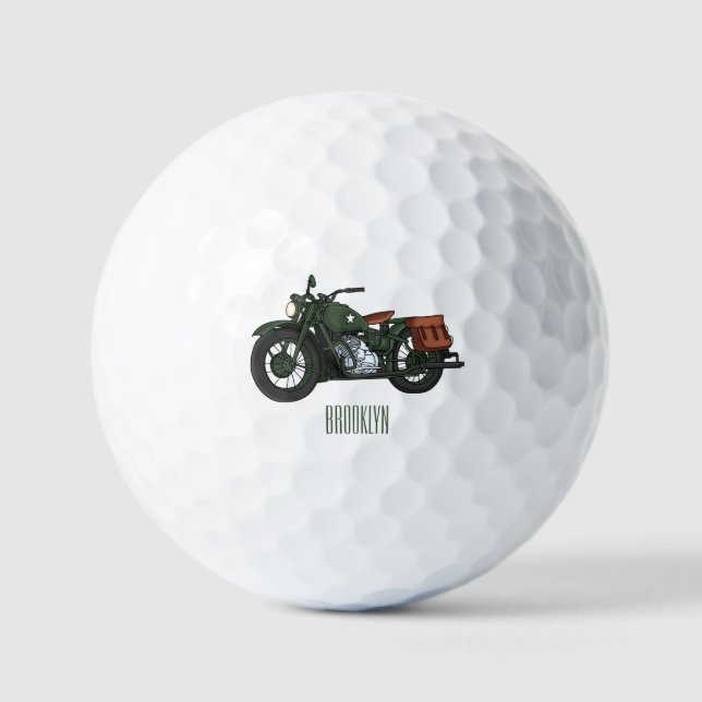 Pelotas De Golf Ilustracion de personalizado de motocicleta de cru (Anverso)