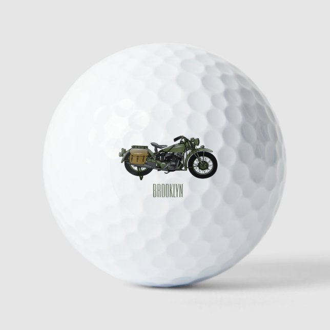 Pelotas De Golf Ilustracion de personalizado de motocicleta de cru (Anverso)