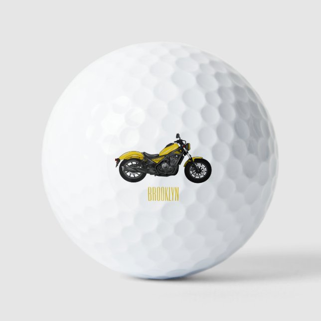 Pelotas De Golf Ilustracion de personalizado de motocicleta de cru (Anverso)