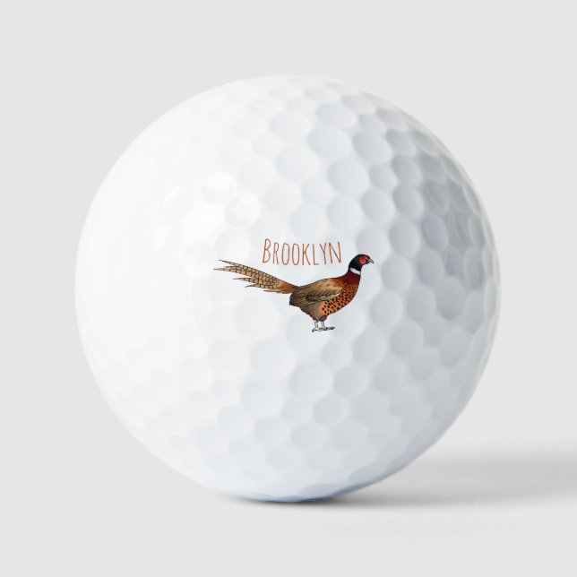 Pelotas De Golf Ilustracion de personalizado de pájaro de cuello a (Anverso)
