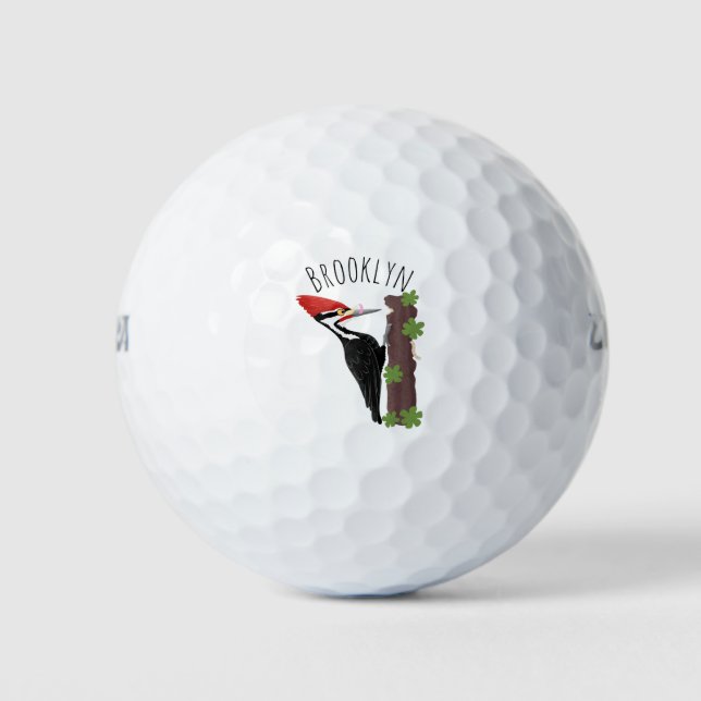 Pelotas De Golf Ilustracion de personalizado de pájaros carpintero (Anverso)