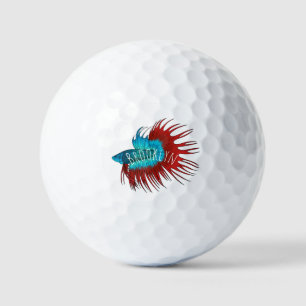 Pelotas De Golf Ilustracion de personalizado de peces de cola cruz