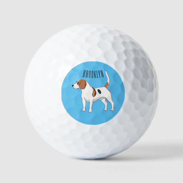 Pelotas De Golf Ilustracion de personalizado de perro Beagle (Anverso)