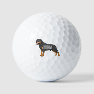 Pelotas De Golf Ilustracion de personalizado de perro de Rottweile