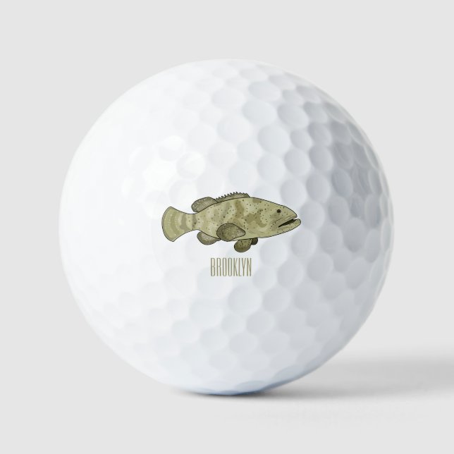 Pelotas De Golf Ilustracion de personalizado de pescado de grupo (Anverso)