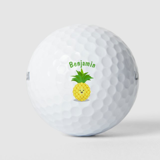 Pelotas De Golf Ilustracion de personalizado de piña cuta (Anverso)