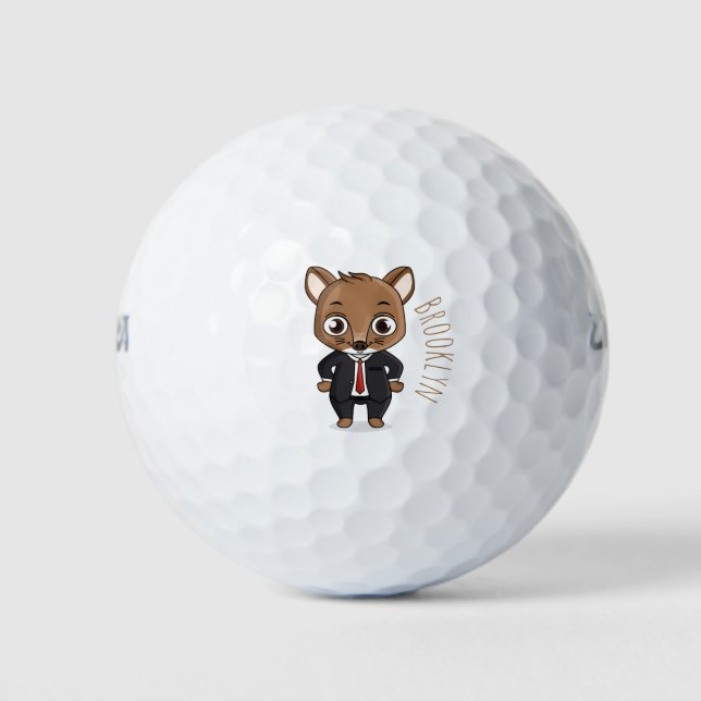 Pelotas De Golf Ilustracion de personalizado de rata (Anverso)