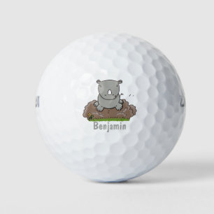 Pelotas De Golf Ilustracion de personalizado de rinocerontes