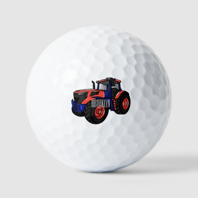 Pelotas De Golf Ilustracion de personalizado de tractores (Anverso)