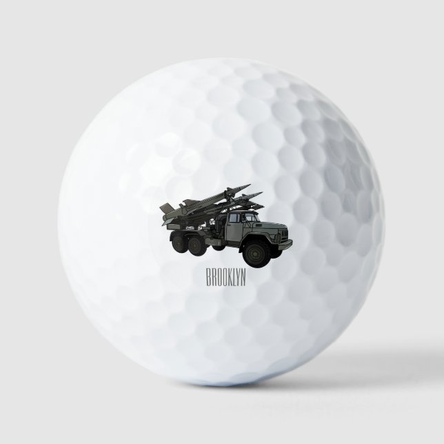 Pelotas De Golf Ilustracion de personalizado de vehículos de misil (Anverso)
