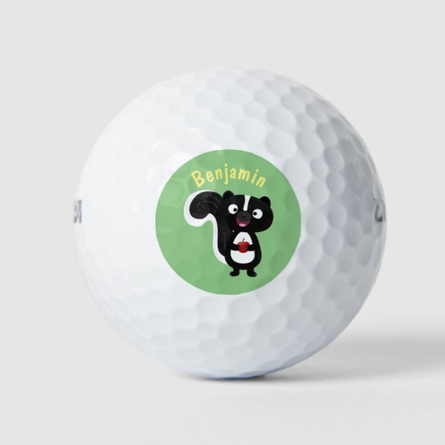 Pelotas De Golf Ilustracion de personalizado de zorrillo alegre (Anverso)