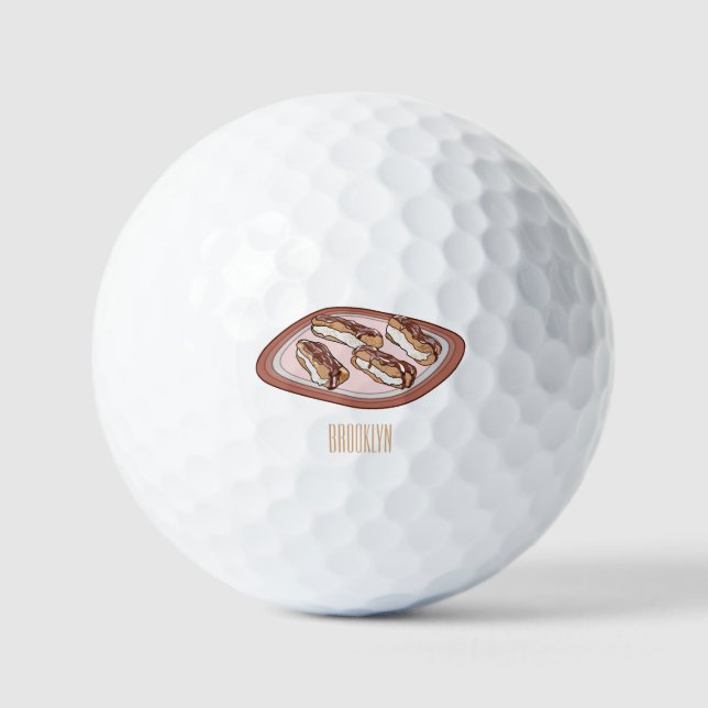 Pelotas De Golf Ilustracion de personalizado eclair de chocolate (Anverso)