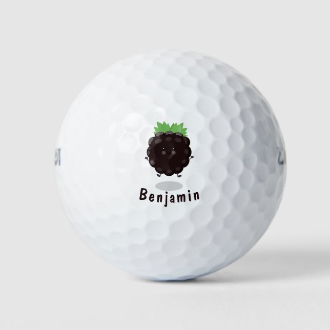 Pelotas De Golf Ilustracion de personalizado morado de moras alegr (Anverso)
