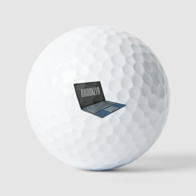 Pelotas De Golf Ilustracion de personalizado para portátiles (Anverso)