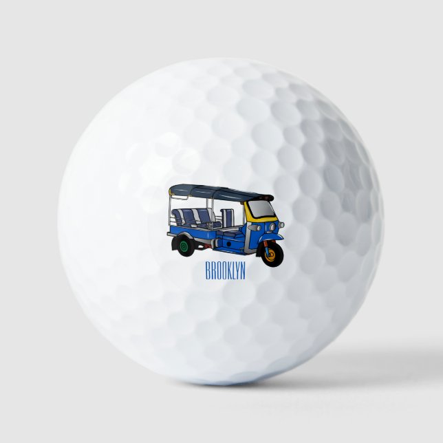 Pelotas De Golf Ilustracion de personalizado tuk tuk (Anverso)