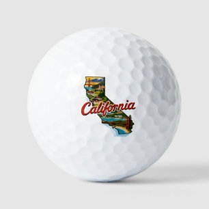 Pelotas De Golf Ilustración del mapa de lugares emblemáticos de Ca