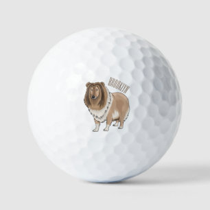 Pelotas De Golf Ilustracion del personalizado del perro del collie