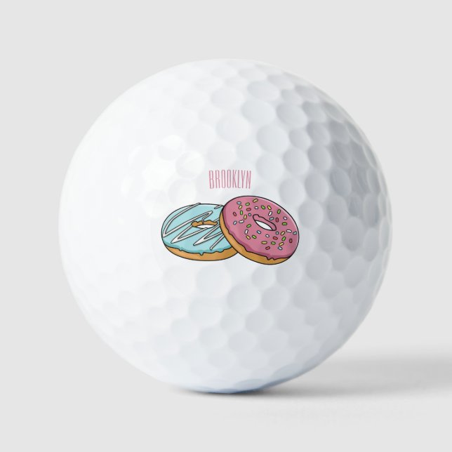 Pelotas De Golf Ilustracion Donut personalizado (Anverso)