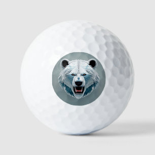 Pelotas De Golf Ilustración Geométrica de Oso Polar Feroz