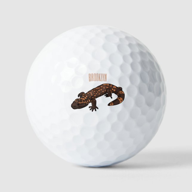 Pelotas De Golf Ilustracion monstruo personalizado Gila (Anverso)