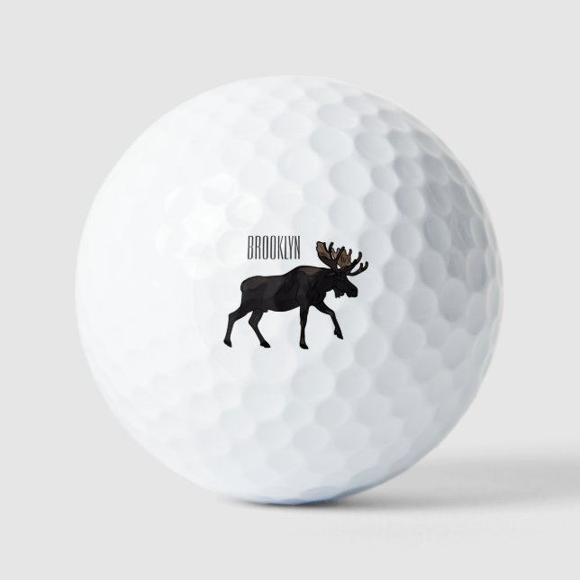 Pelotas De Golf Ilustracion Moose personalizado (Anverso)