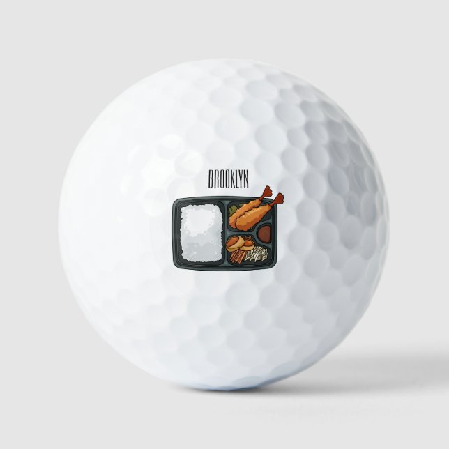 Pelotas De Golf Ilustracion personalizado Bento (Anverso)