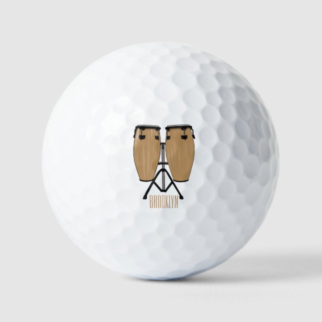Pelotas De Golf Ilustracion personalizado Bongo drum (Anverso)