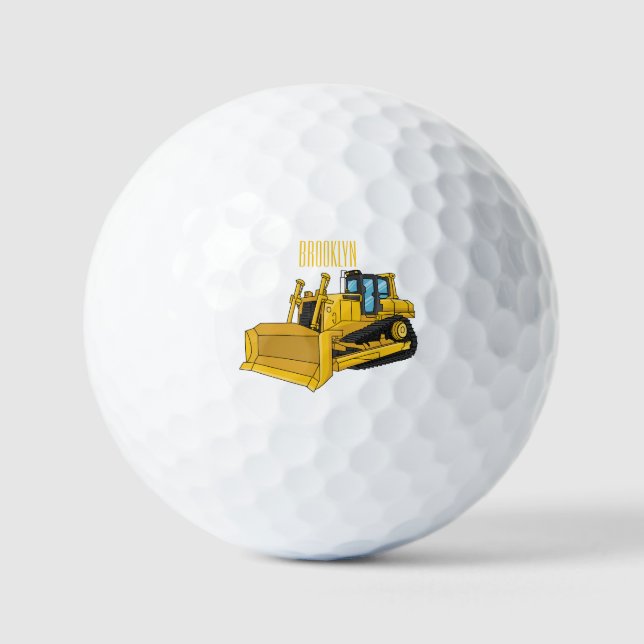 Pelotas De Golf Ilustracion personalizado Bulldozer (Anverso)