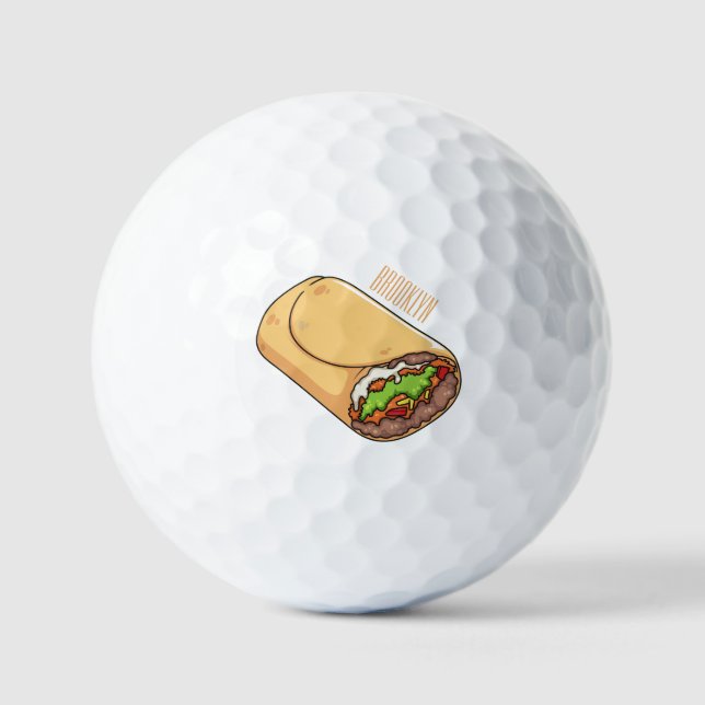 Pelotas De Golf Ilustracion personalizado Burrito (Anverso)