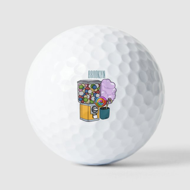Pelotas De Golf Ilustracion personalizado Candy (Anverso)
