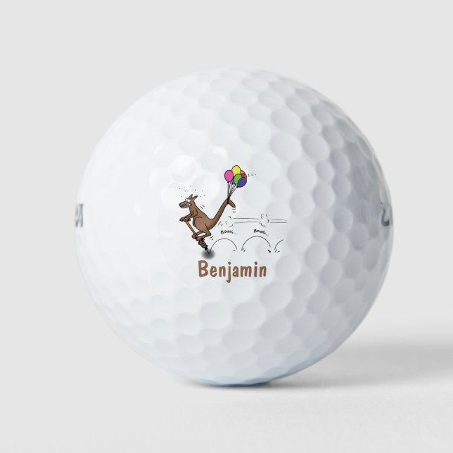 Pelotas De Golf Ilustracion personalizado canguro del humor austra (Anverso)