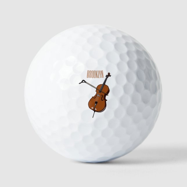 Pelotas De Golf Ilustracion personalizado Cello (Anverso)