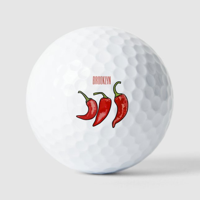 Pelotas De Golf Ilustracion personalizado Chili (Anverso)