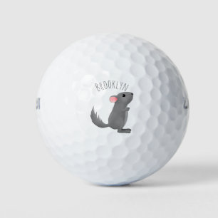 Pelotas De Golf Ilustracion personalizado chinchilla gris suave