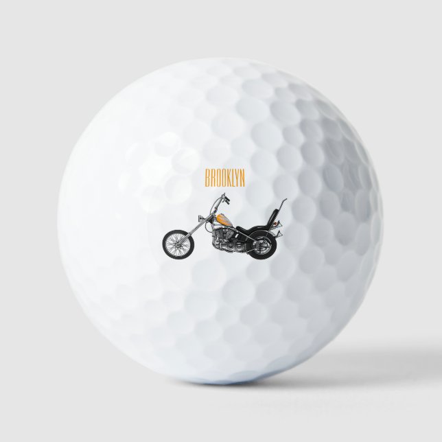 Pelotas De Golf Ilustracion personalizado Chopper Motorcycle 1950 (Anverso)